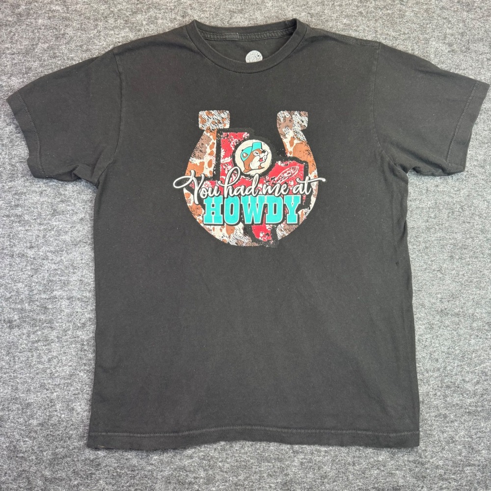 Buc-ee's Graphic T-Shirt‎ Mens Medium Black You Had Me At Howdy Texas Horseshoe